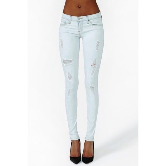 Flying Monkey Denim - Born To Fade Bleach Denim Skinny Jeans